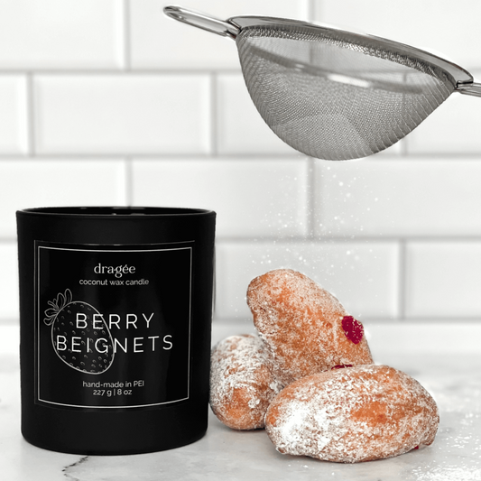 Berry Beignets Dessert scented candle from Dragée Candle Company