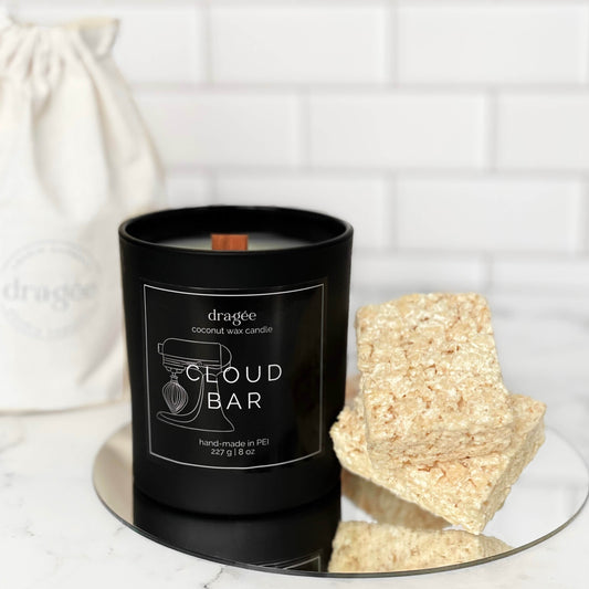 CLOUD BAR is a rice crispy square scented candle from Dragée Candle Company